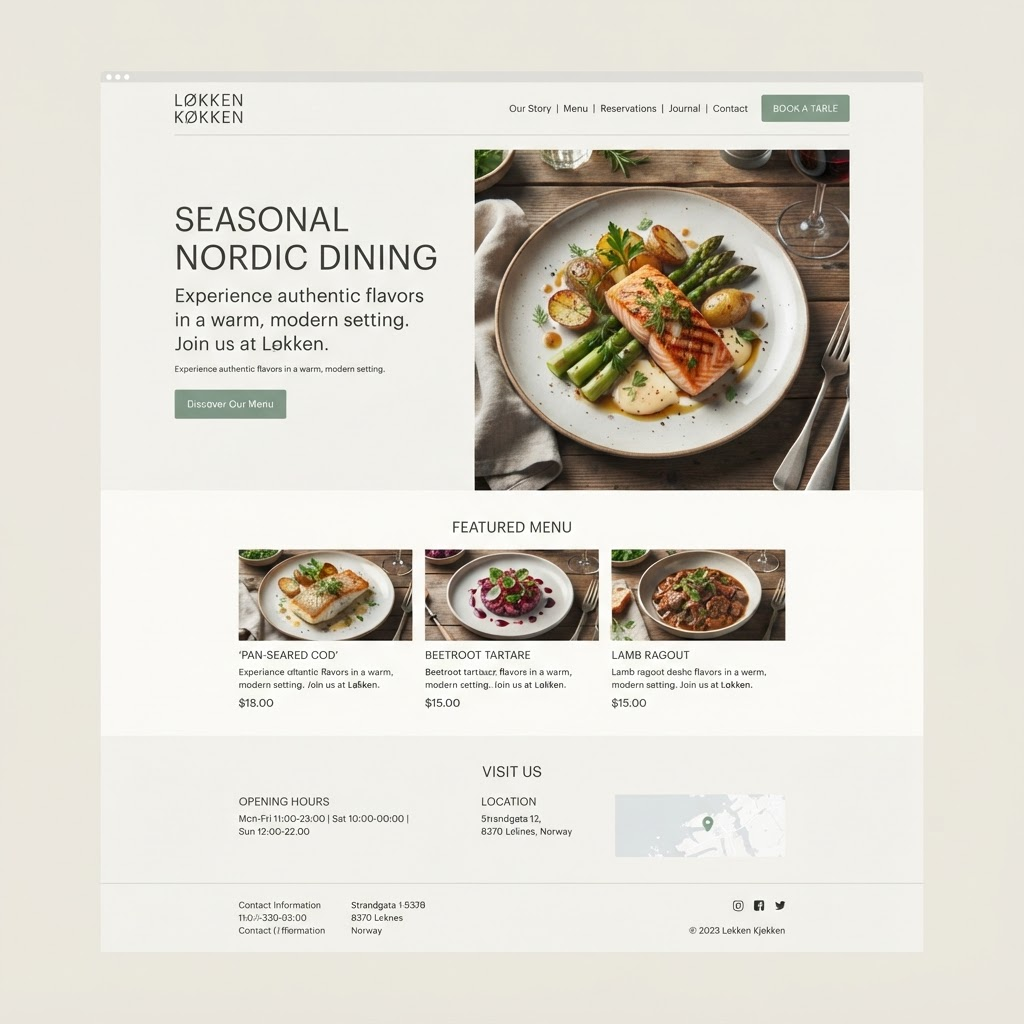Förhandsvisning av Restaurang med tydlig meny